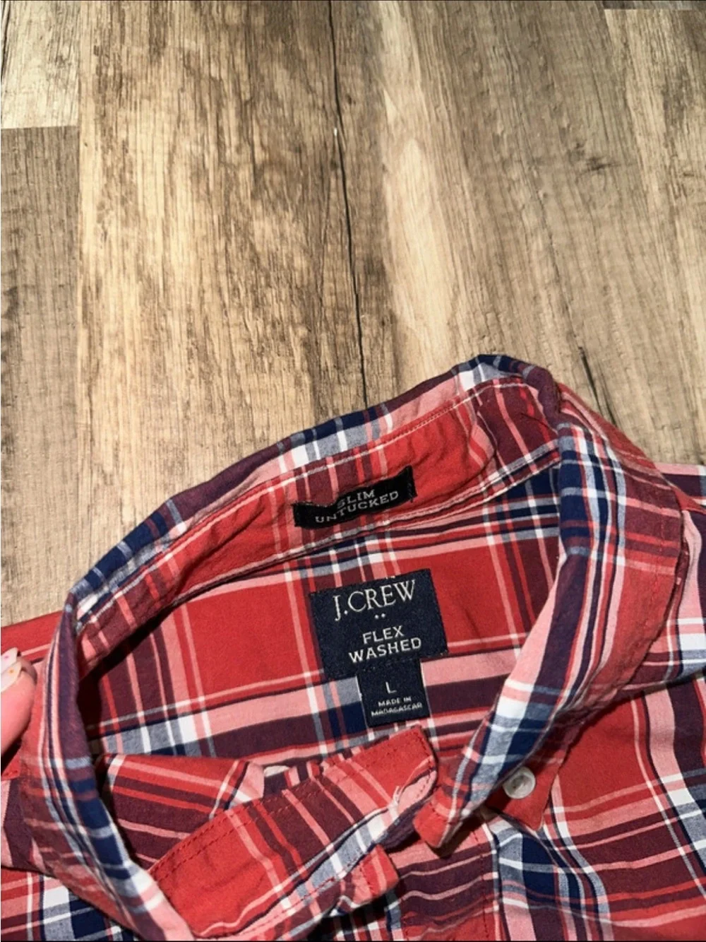 J. Crew Red Plaid Button-Down Shirt